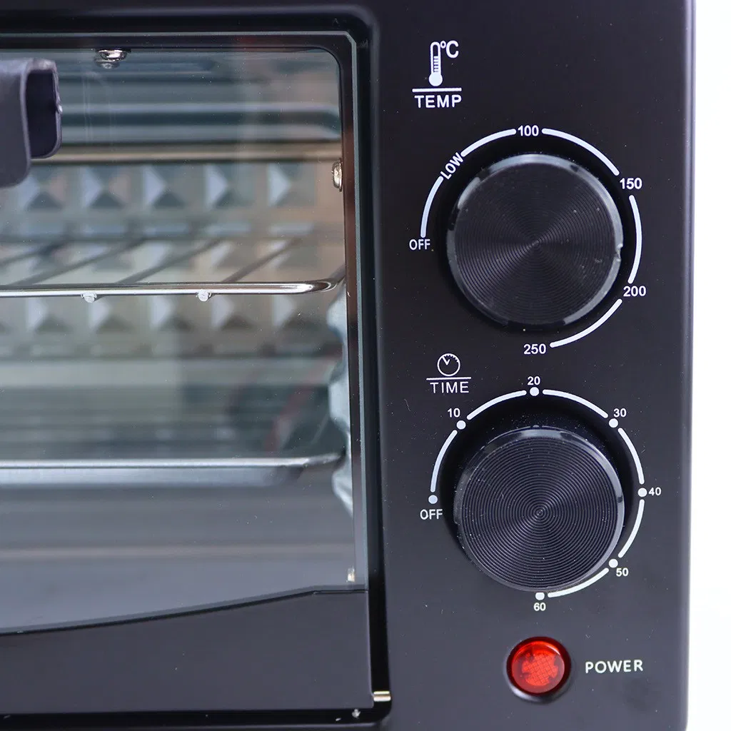 28L Stainless Steel Electric Countertop Oven with Visual Glass Door Multifunctional for Households