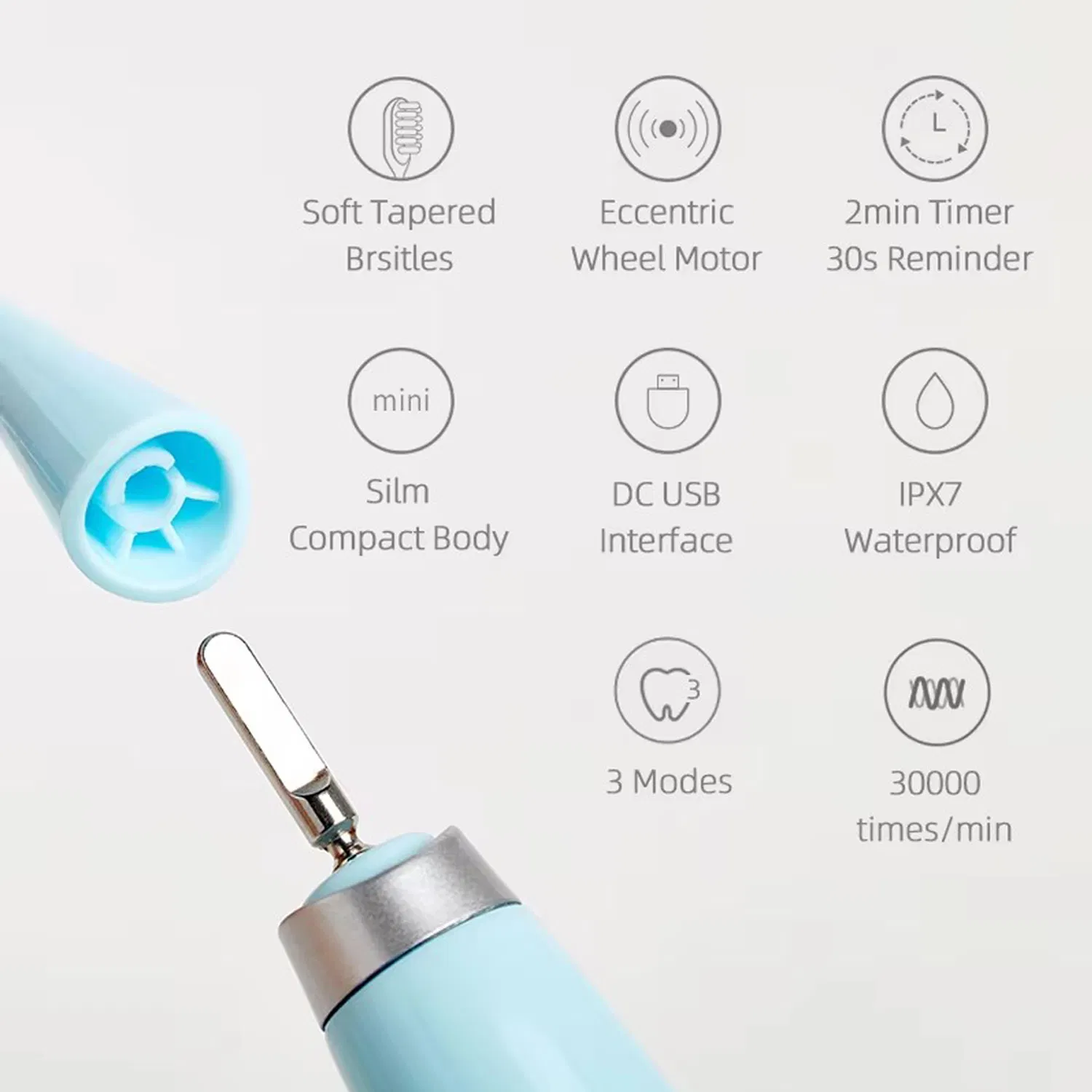 Professional Smart Sonic Ipx7 Waterproof Adult Electric Toothbrush