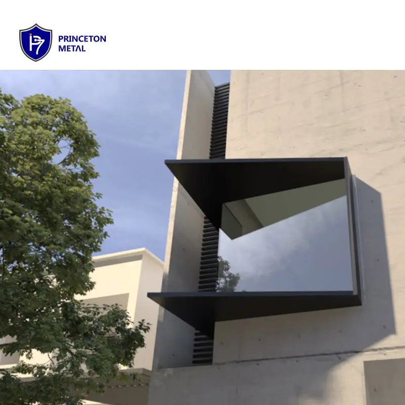 Powder Coated Custom Metal Commercial Aluminum Window Shrouds Sunscreen Window Hoods Sun Hoods