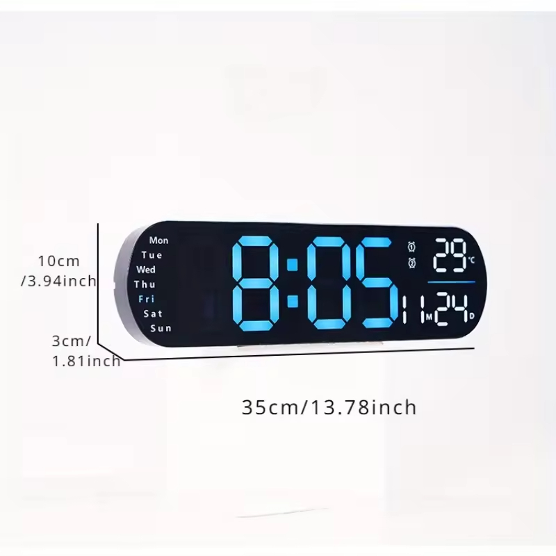 Digital Wall Clock Large Display, 12.5" Large Wall Clock with Color Changing Remote Control, Big Clock with Night Lights