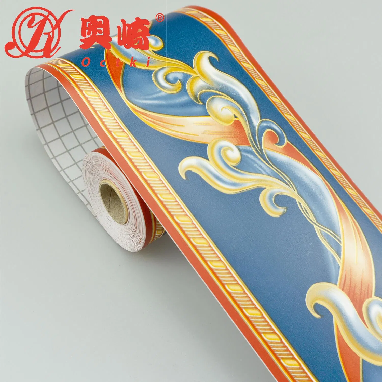 Wholesale Factory Direct Selling Blue Patterns PVC Self-Adhesive Wall Border Wall Paper