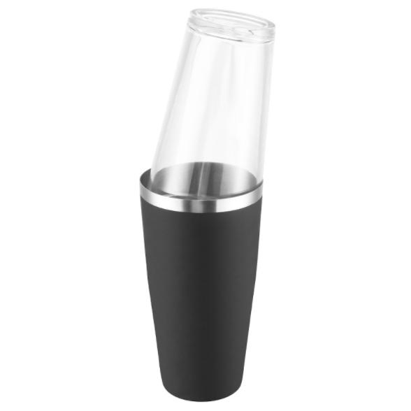 Бостонский шейкер для коктейлей с черным покрытием