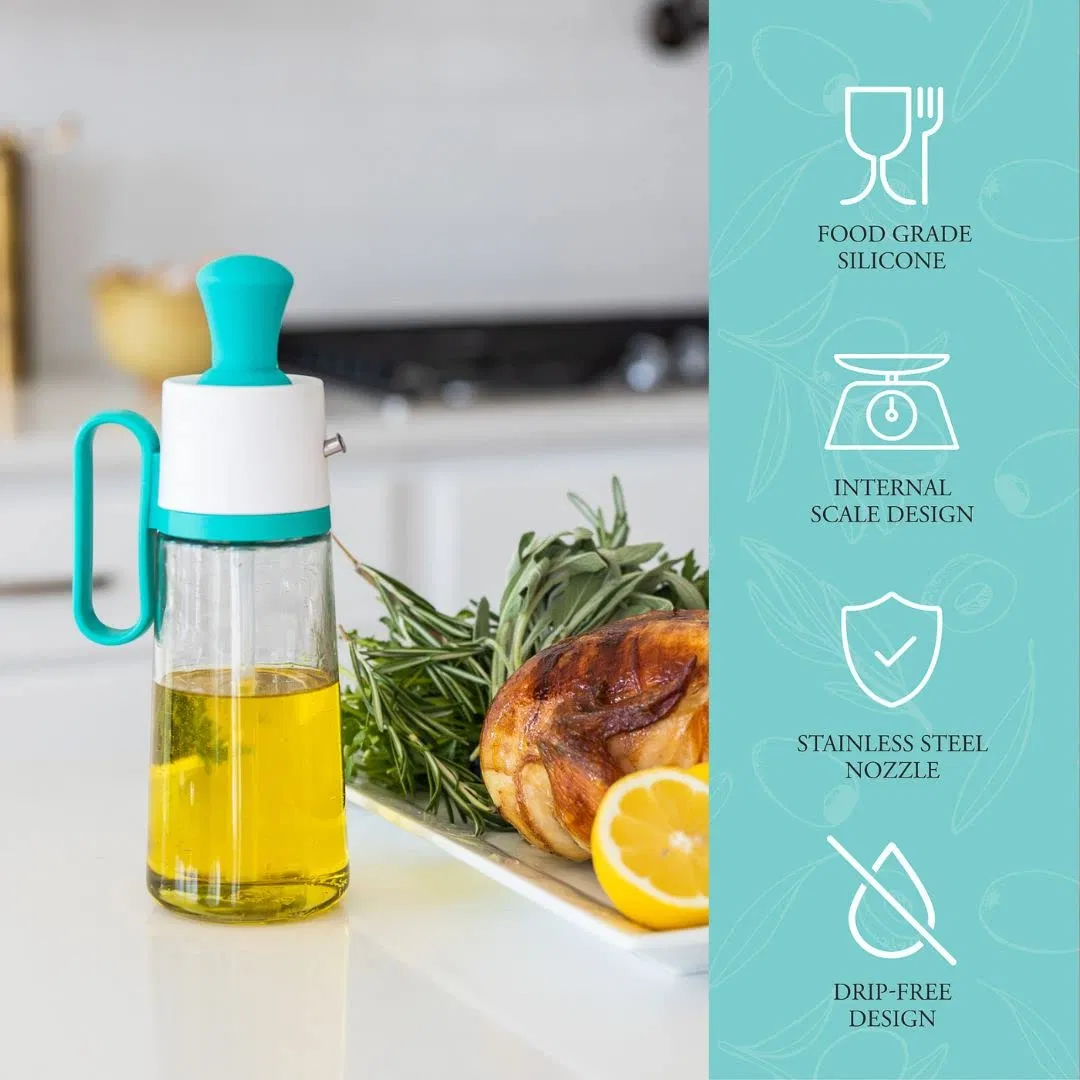 3 in 1 High Temperature Resistance Olive Oil Dispenser Bottle for Kitchen with Brush and Straw Cleaner