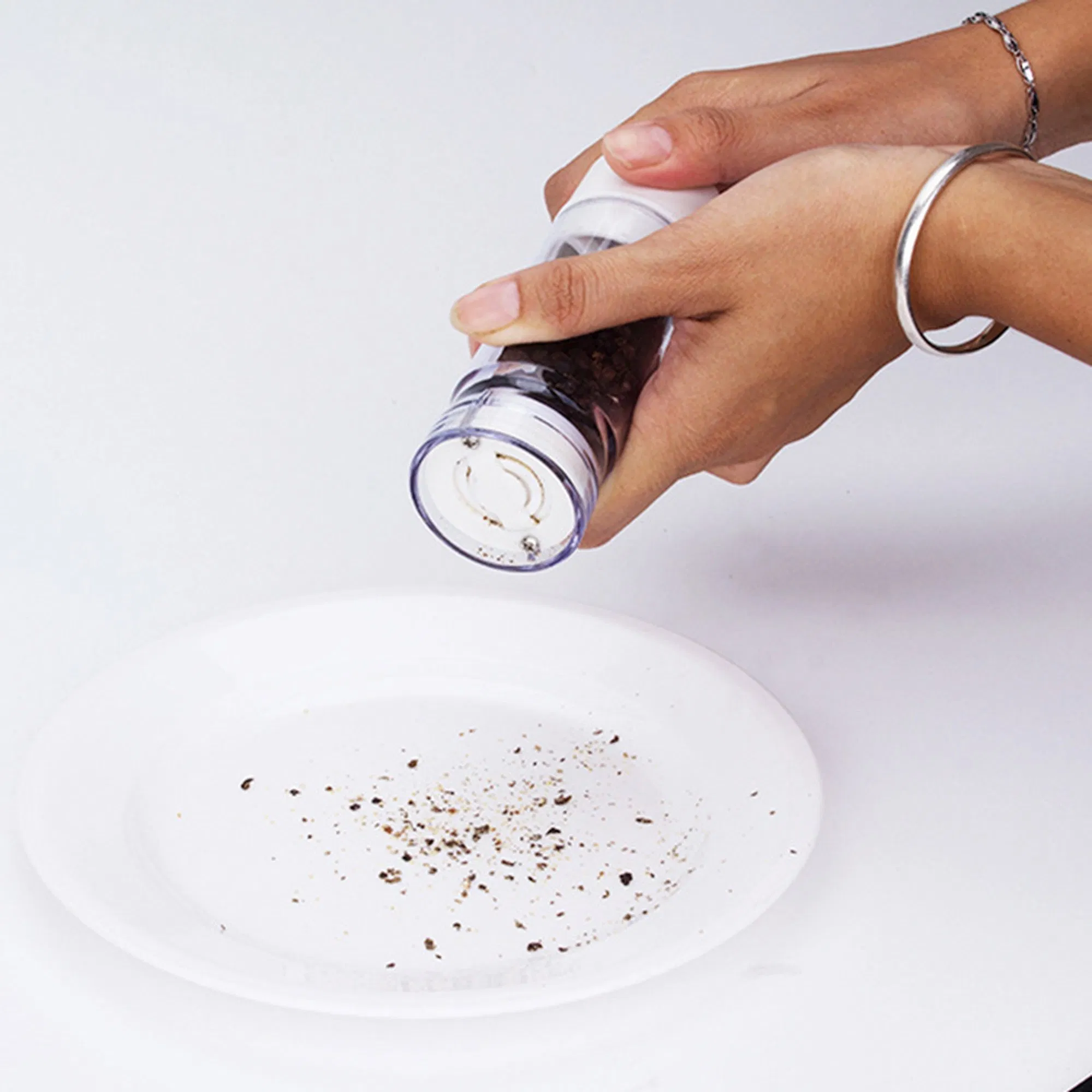 Grinders Refillable Set Spice Shakers Adjustable Coarse Mills 2 Bottles Plastic Pepper Mill Salt Mill