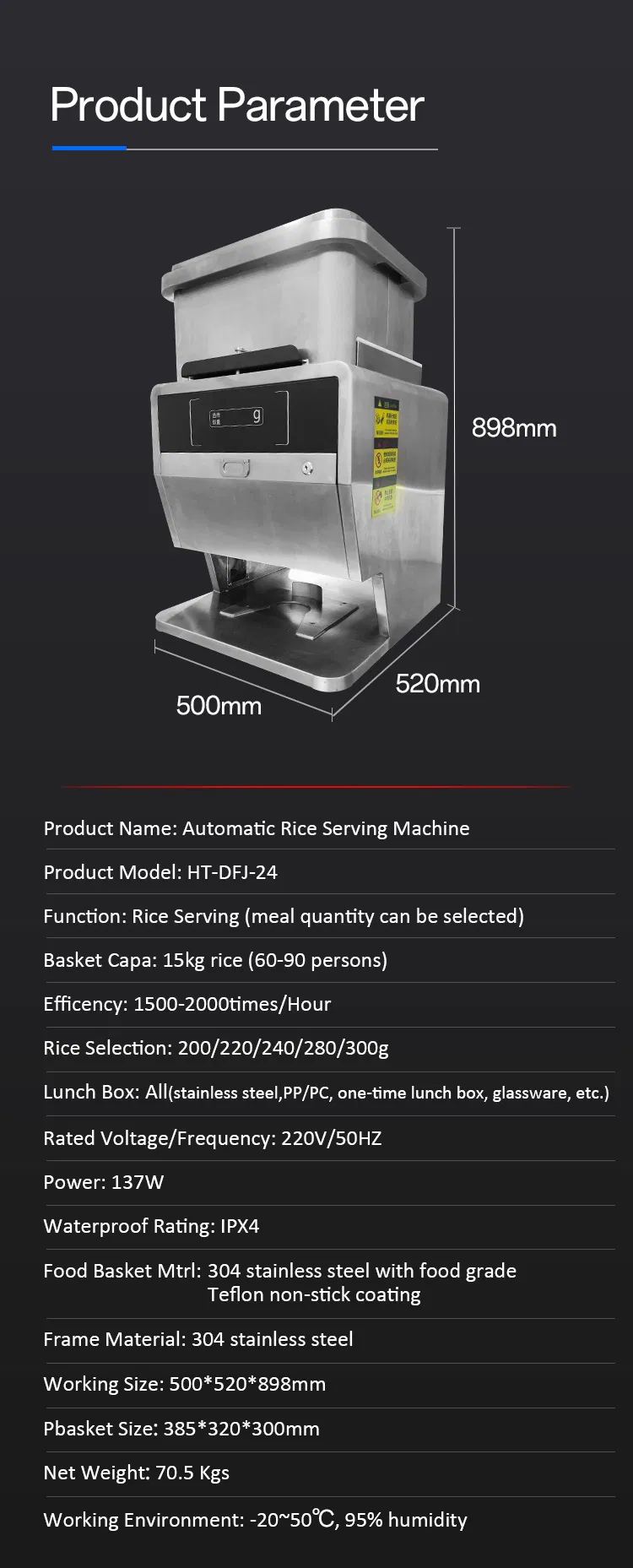 Automatic Rice Portion Machine for Catering Business