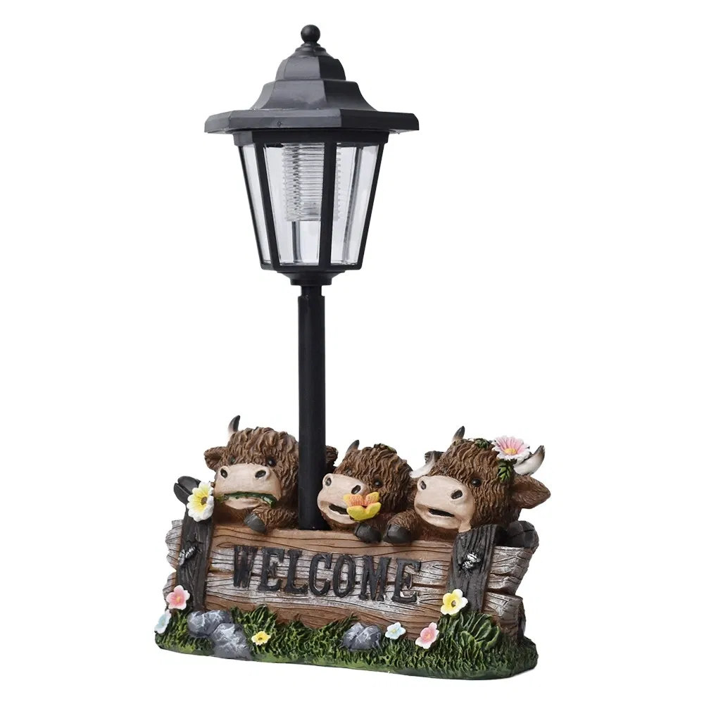 Solar Garden Statue Light Outdoor Funny Animal Resin Decorative Garden Gift Ez30593