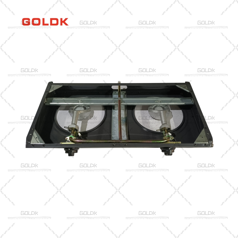 Goldk GS-231 Premium Quality Inner Tempered Glass 2 Burner Table Gas Stove