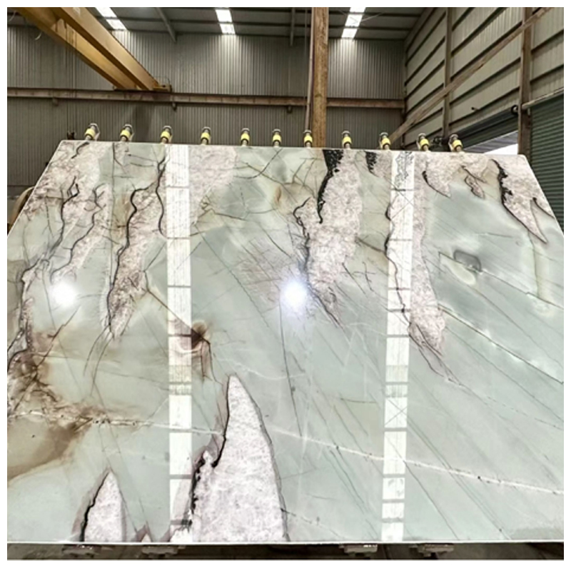Luuxry Exotic Light Green Cristallo Tiffany Quartzite for Wall and Countertops