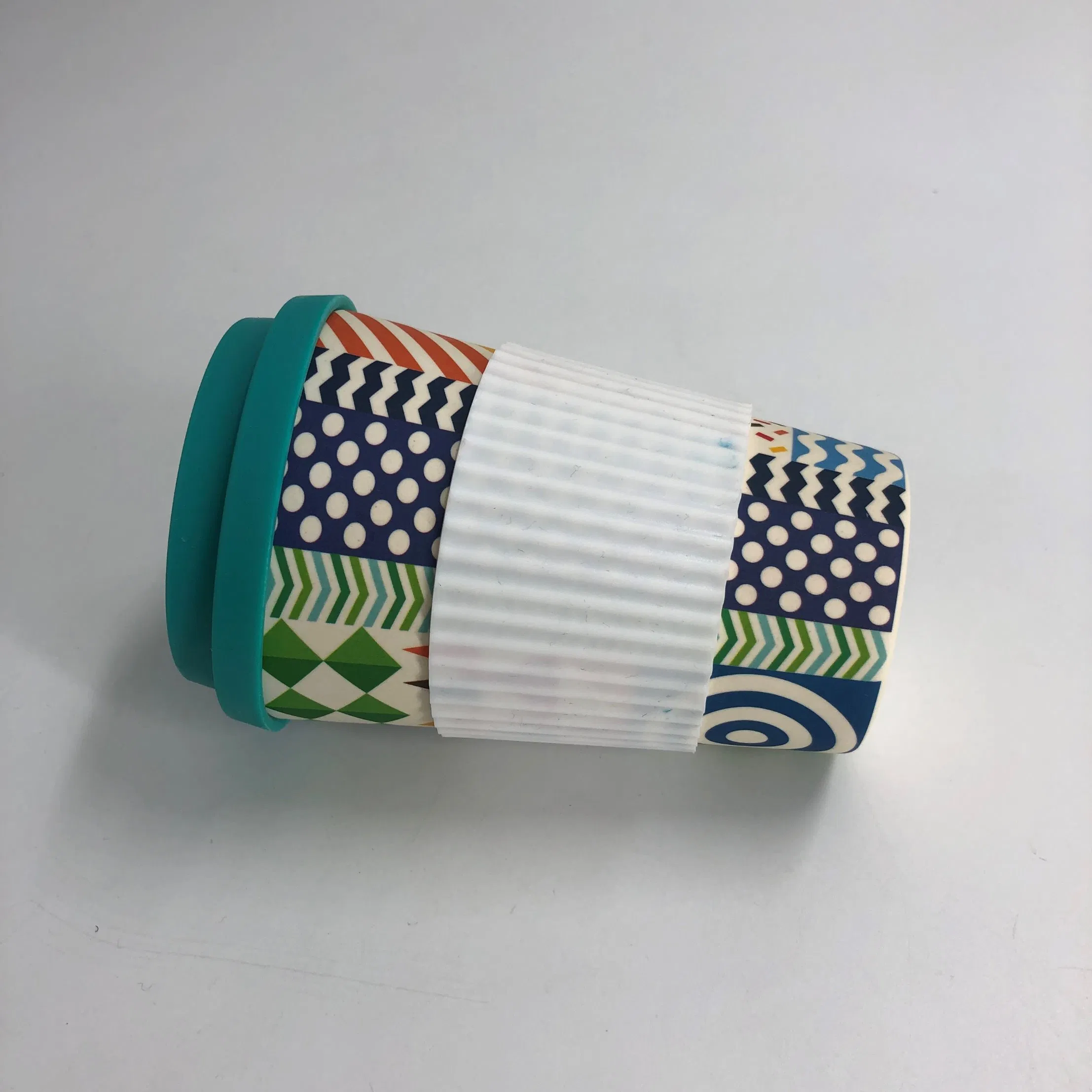 Bamboo Fiber Reusable Cups and Coffee Cups with Silicone Lid and Sleeve