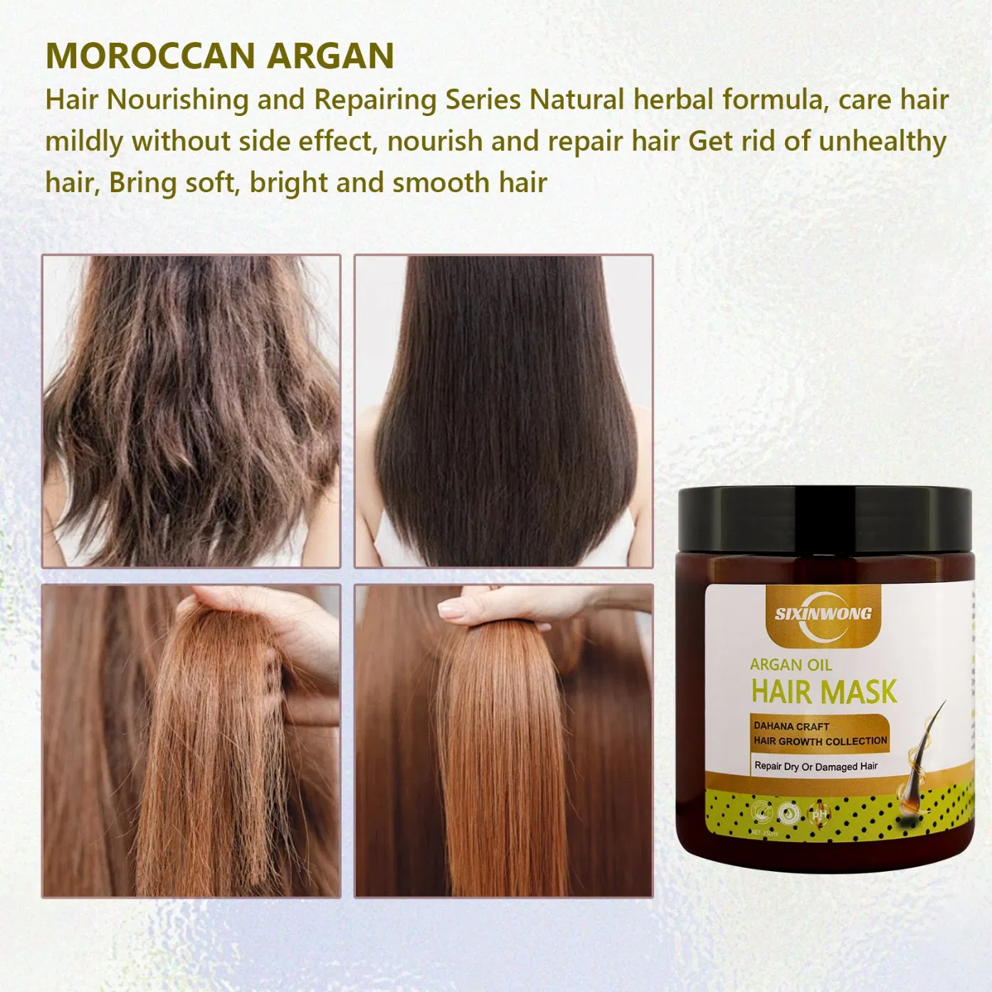 Beauty Cosmetics Skin Care Nourish and Repair Hair Reduced Split Argan Oil Hair Care Mask