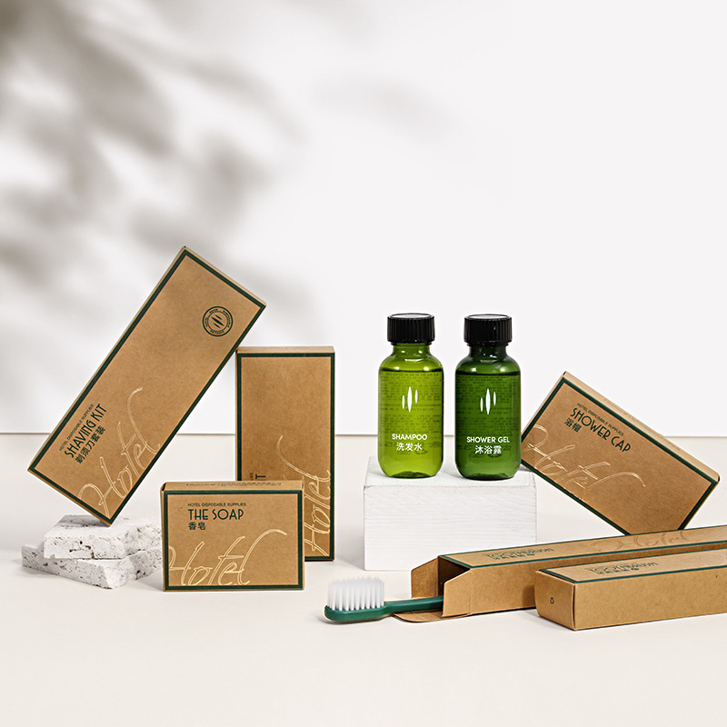 Personalized Biodegradable Paper Box Hotel Supplies Amenities with Custom Logo