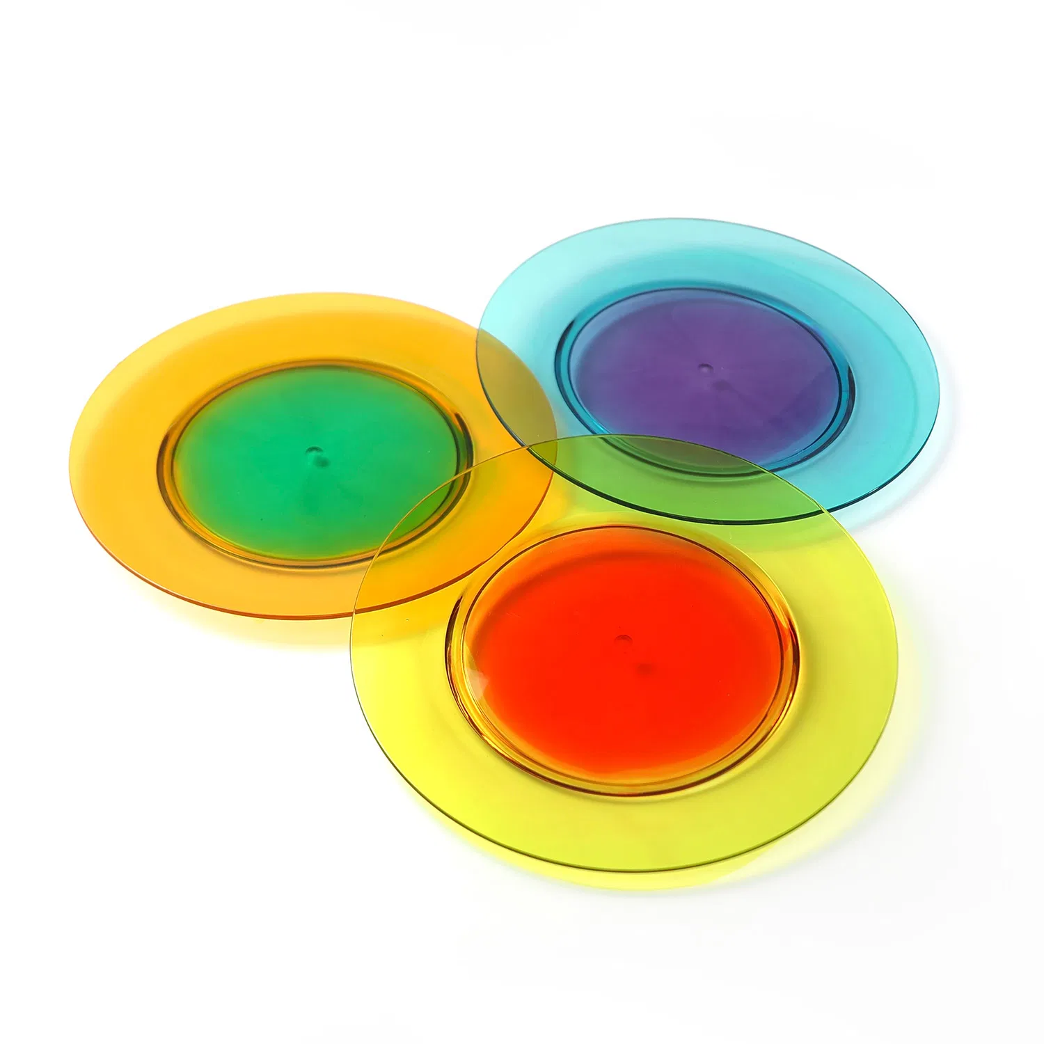 Ombre Bicolour PS Ms Tableware Resuable Wholesale Plastic Round Plate