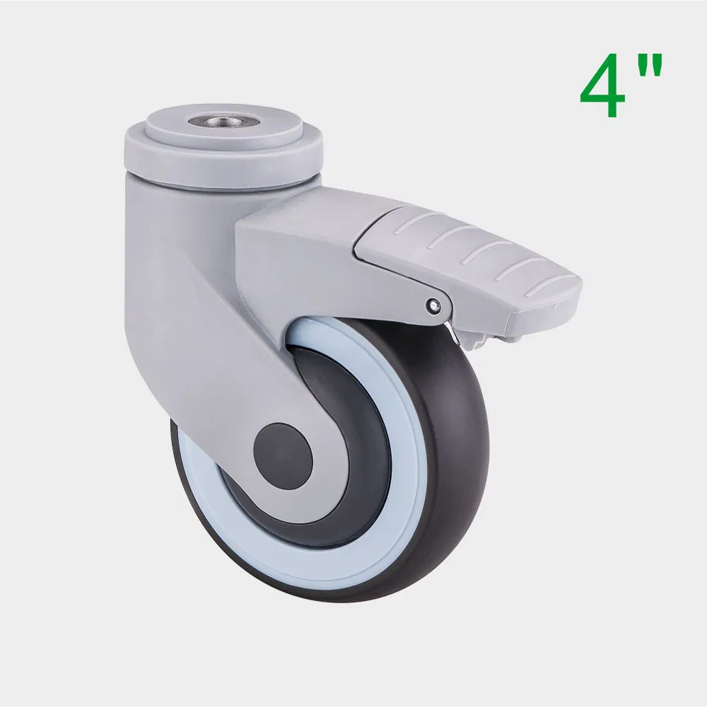 4 Inch TPR Medical Swivel Caster Wheel, Suitable for Hospital Beds