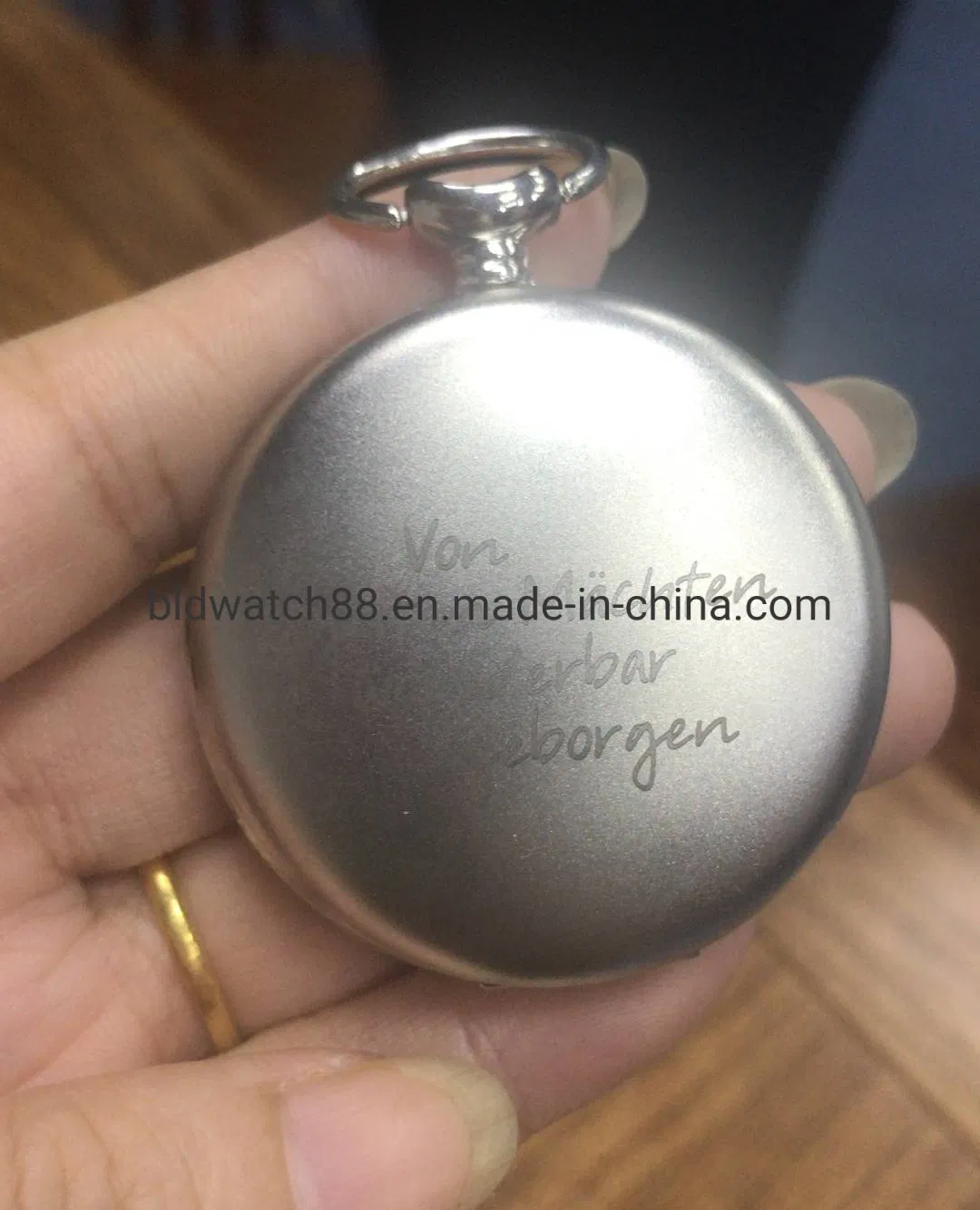 Custom Watch Japan Movement Engraved Pocket Watches with Chain