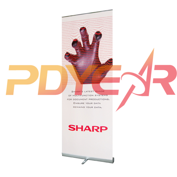 Retractable Standing Display Scrolling Custom Logo Full Color Print Roll up Horizontal Banner Stand