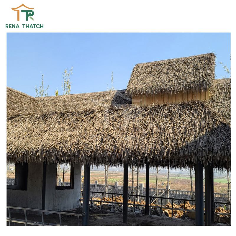 Cheap Anti-UV Synthetic Palm Leaves Roof Thatch Roof Tiles Artificial Thatch Roof