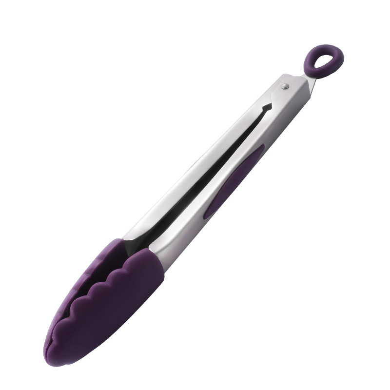 High Heat-Resistant Stainless Steel Kitchen Tongs with Silicone Tips, Kitchen Accessories