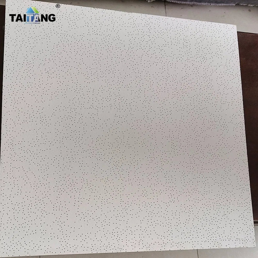 8 mm Mineral Fiber Acuistic Ceiling Board Cielorrasos Fibra Mineral T Bar ceiling Tiles