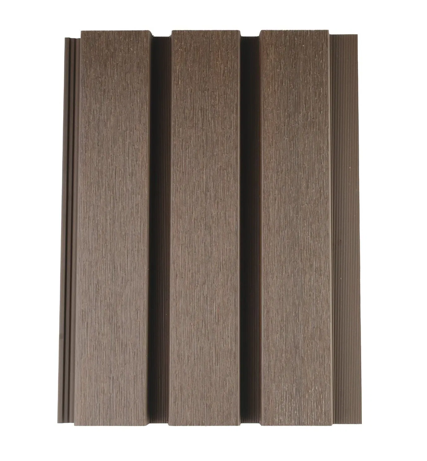 12 Colors Durable Easy to Install Outdoor Slat Composite Wall Cladding Brown Fluted Wall Panel 8" Size