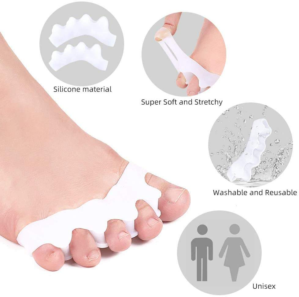 Gel Toe Separator with Hallux Valgus Protection Hammer Toe Straightener & Bunion Corrector