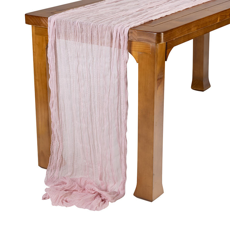 Wholesale Wedding Banquet Party Supplies Cheesecloth Runner Soft Chiffon Gauze Table Runnerpopular