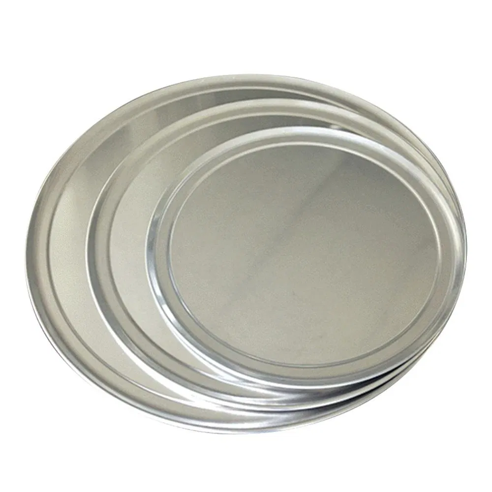 Professional Aluminum Alloy Flat Pizza Pan Tray Factory Direct with Low Price for Home Restaurants Hotels
