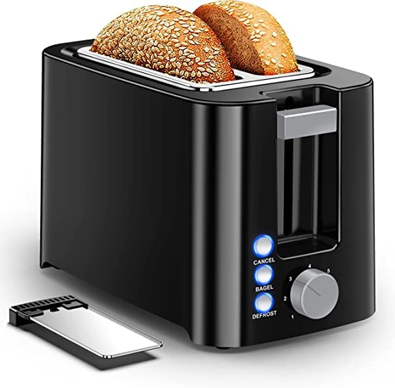 Hot Sale 7 Bread Shade Settings 2 Slice Black Bagel Bread Toaster