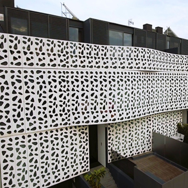 Decoration Aluminum Perforated Curtain Wall Project Aluminum Mesh Facade Cladding 3D Wall Cladding