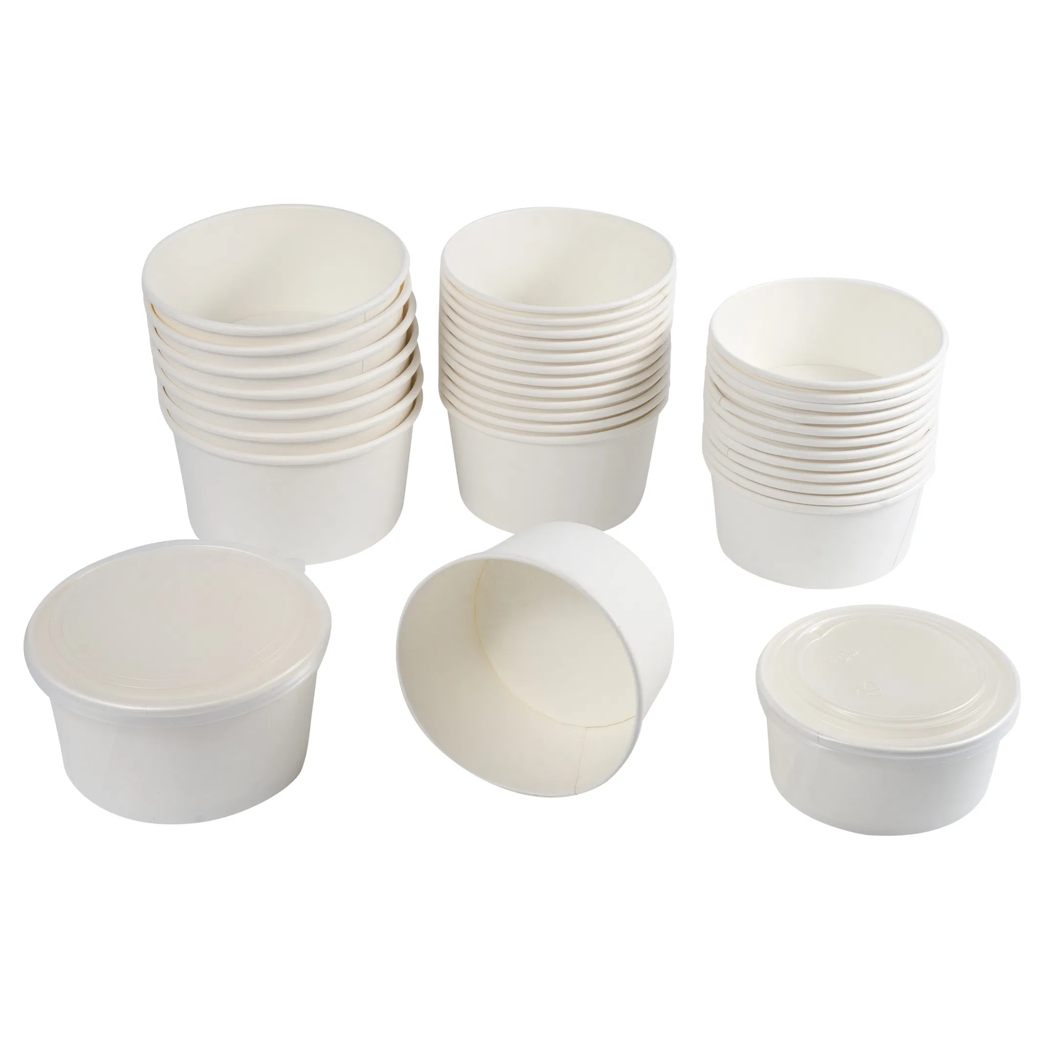 500ml 750ml 110ml 1300ml 1500ml Disposable Paper Soup Bowl Containers with Lids Aluminium Foil Paper Bowl