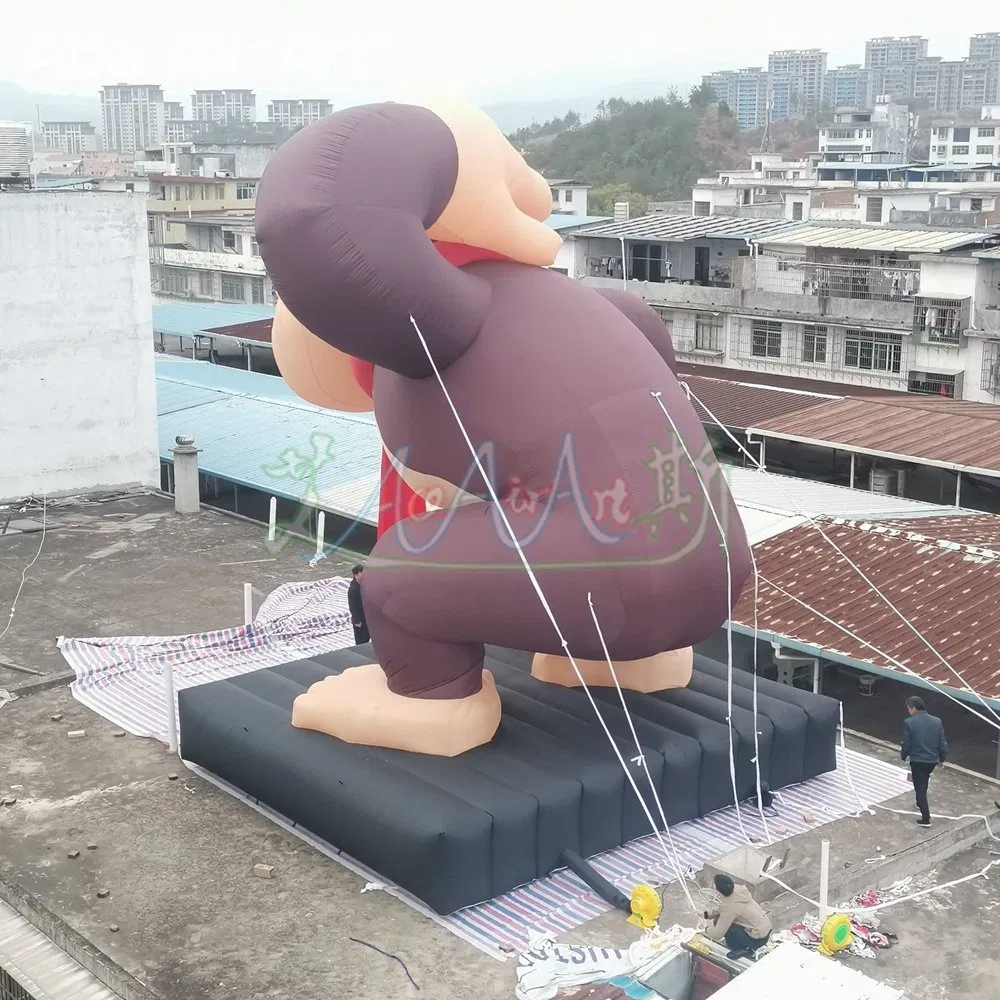 Giant 9mh Advertising Decoration Advertising Inflatable Gorilla with Base Inflatable Monkey Animal