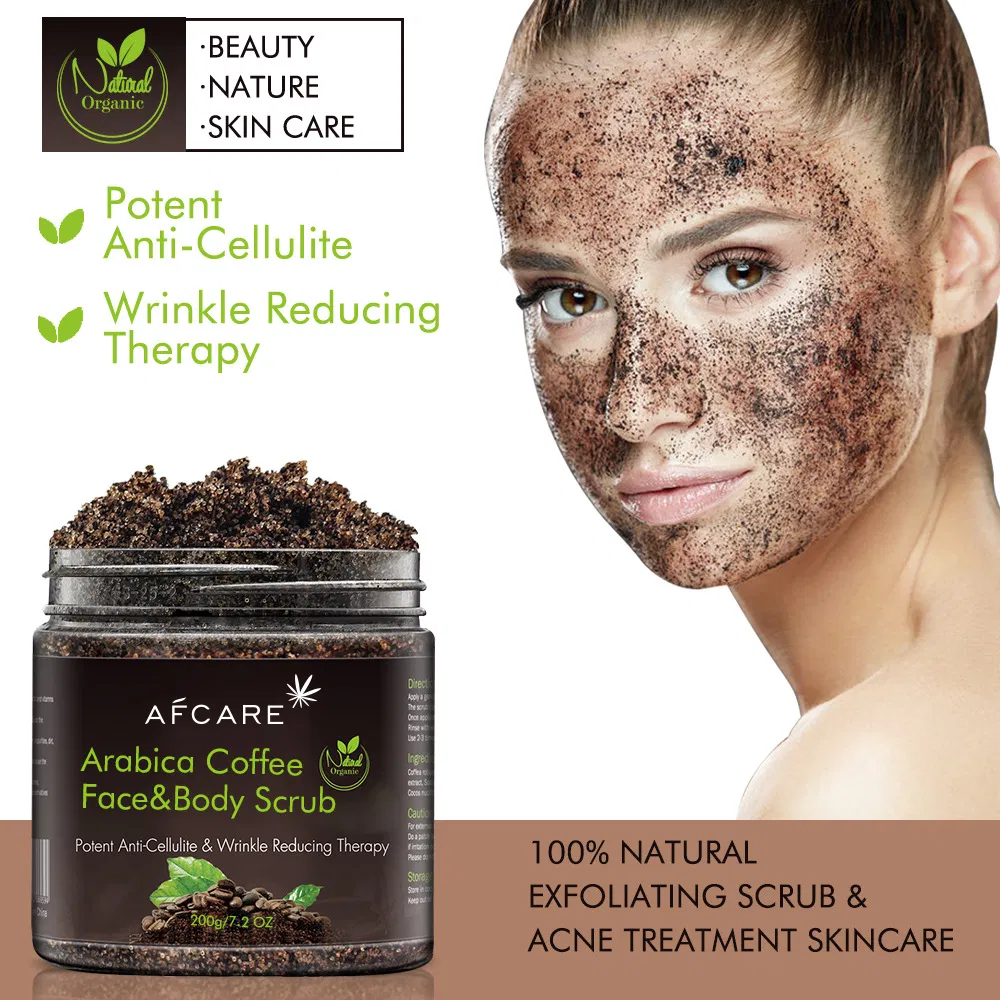 Face and Body Skin Whitening and Peeling Natural Arabica Coffee Body Scrub