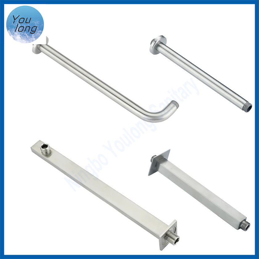Wall Mounted Bath Faucet Spout Extension Stainless Steel Square Shower Arm
