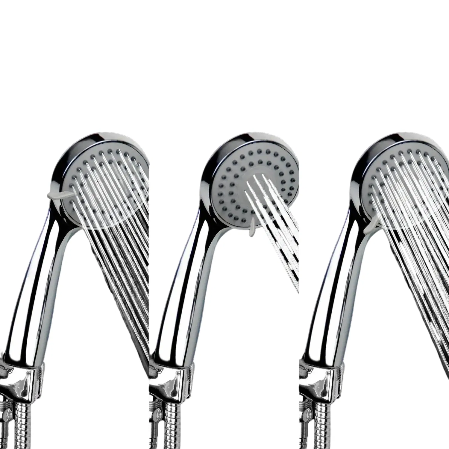 High Pressure Handheld Shower Head 3 Powerful Function Sprayers Portable Hand Held Nickel Showerhead Bathroom SPA Luxury Chrome
