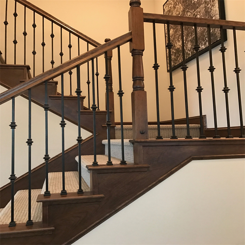 Easy to Replace Carbon Steel Baluster Wooden Handrail for Decking