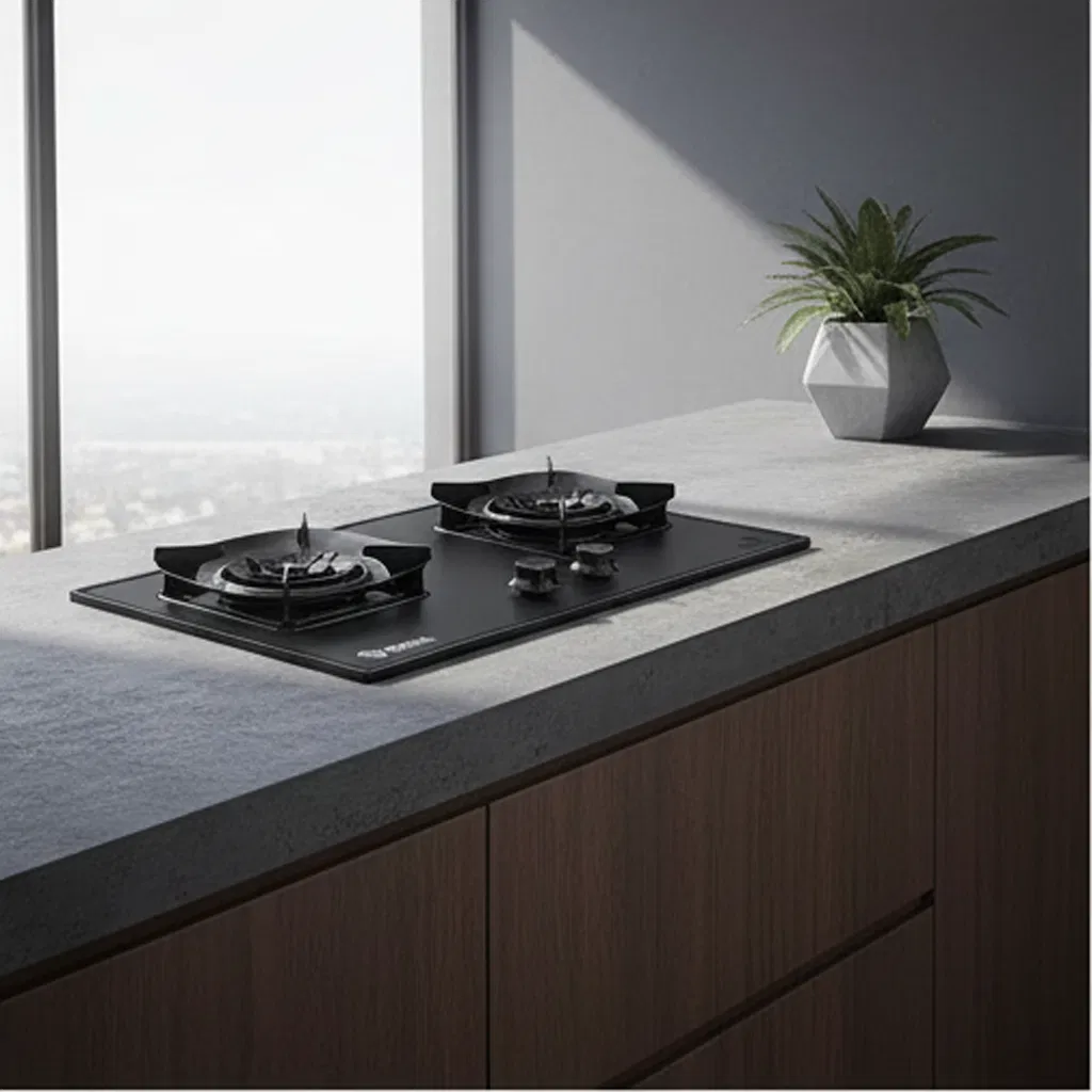 Stylish Gas Burner Kitchen Appliance with Exclusive Straight-Edged Design