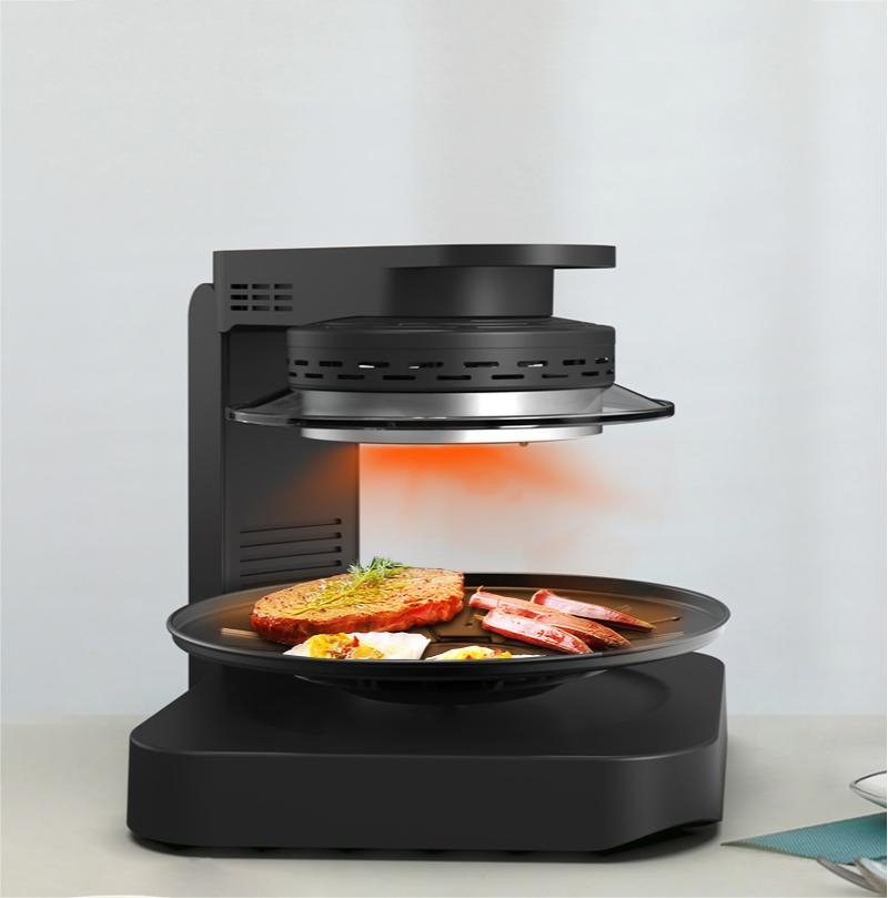 Smokeless Touch Control Multifuctional Electric Air Fryer Rotary Baking BBQ Grill