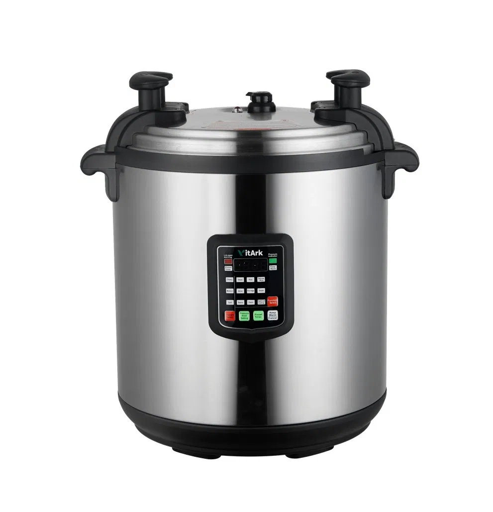 Large-Capacity Electric Pressure Cooker for East Asian Porridge/Soup for Mass Cooking of Staple Foods (corn paste, legumes) in Africa.