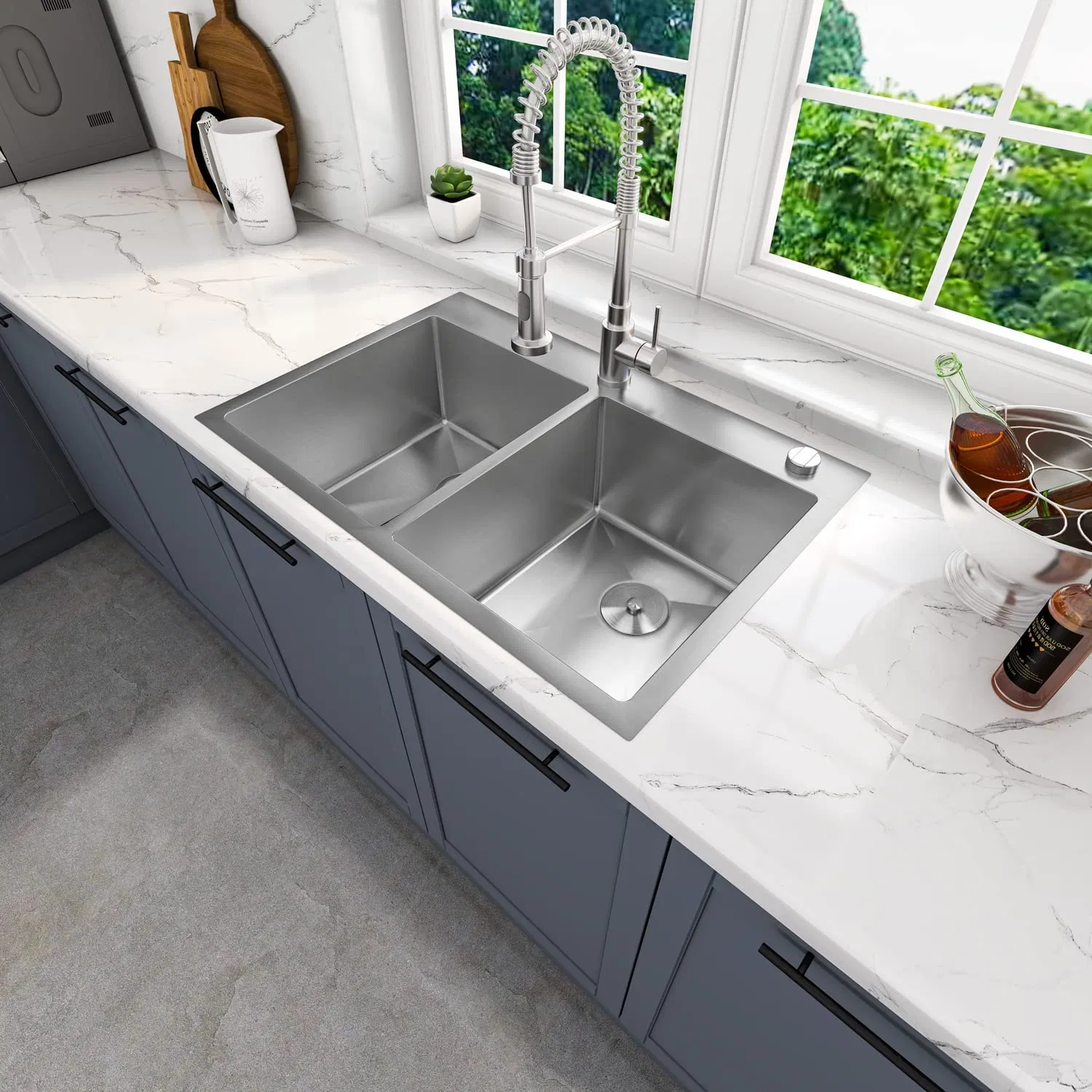 High Quality China Wholesale Factory Price Farmhouse Workstation Kitchenware Faucet Stainless Steel Kitchen Sinks