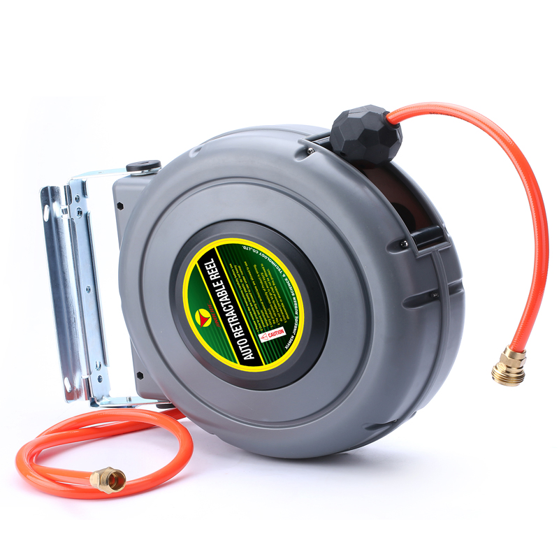 Auto Wall Mounted Automatic Retractable Water Hose Reel ABS Cable Reel 180 Degree Rotation Automatic Water Hose Reel
