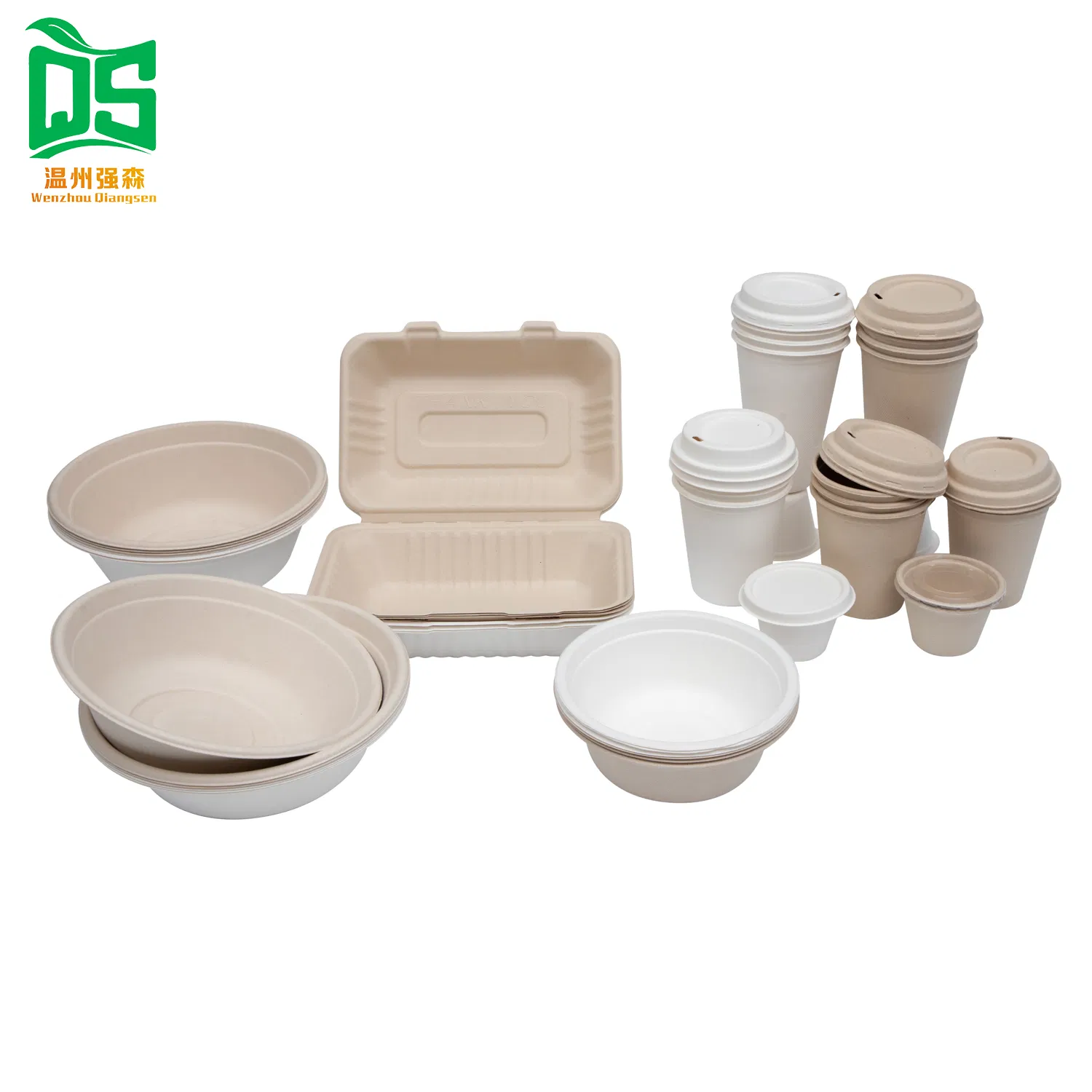 Экологичная миска из сахарного тростника с крышкой