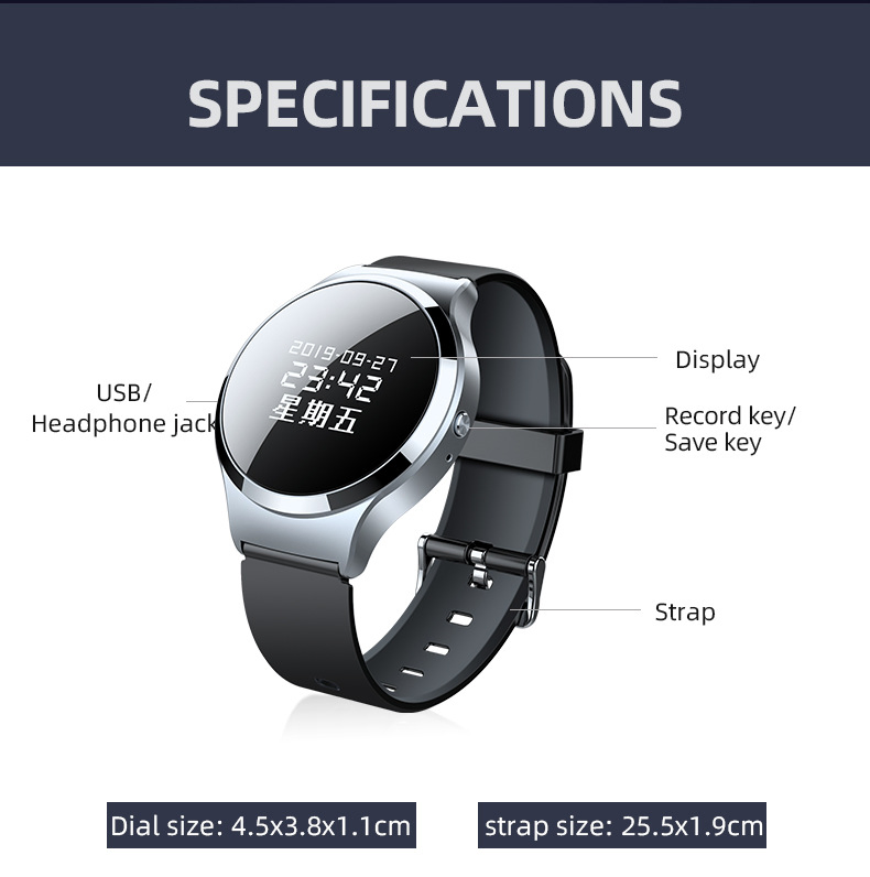 Voice Activated Recorder with Playback, Audio Recording Device for Lectures Meetings, Audio Voice Recorder
