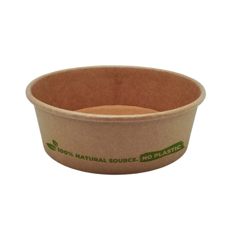 Custom Made 500ml Kraft Paper Salad Bowl with Lid
