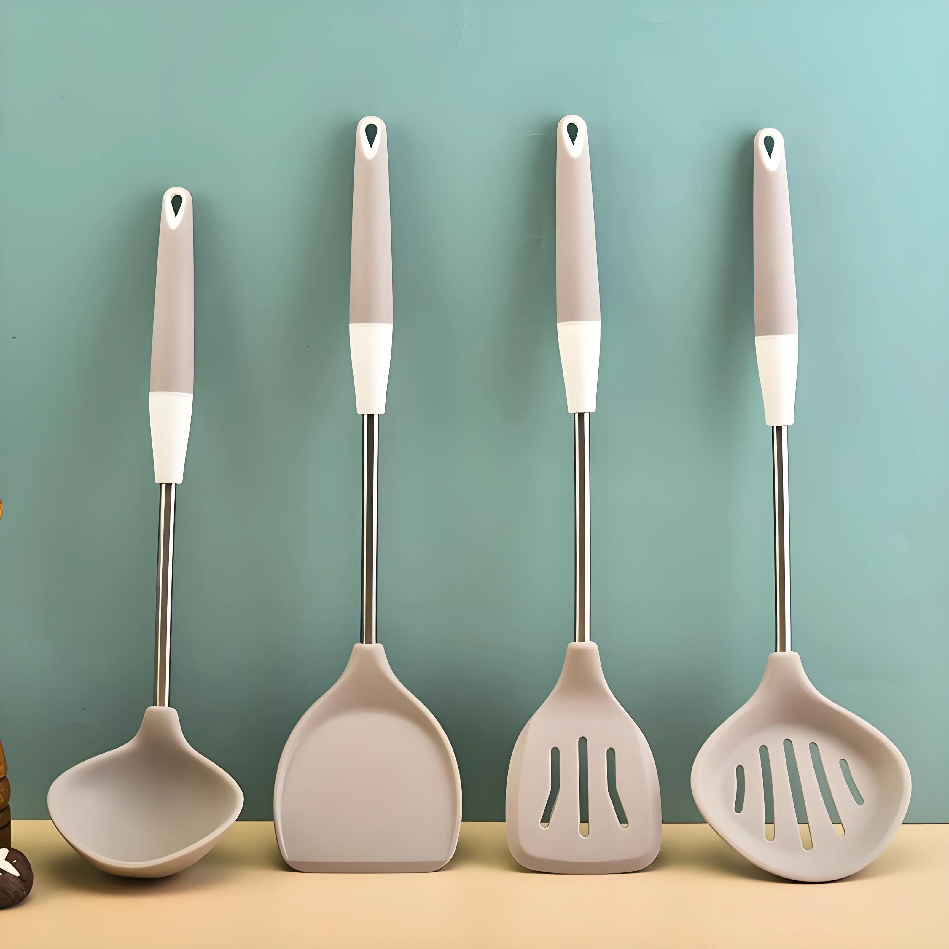 High Quality Food Grade Silicone Kitchenware Set with Storage Bucket Kitchen Utensils Set