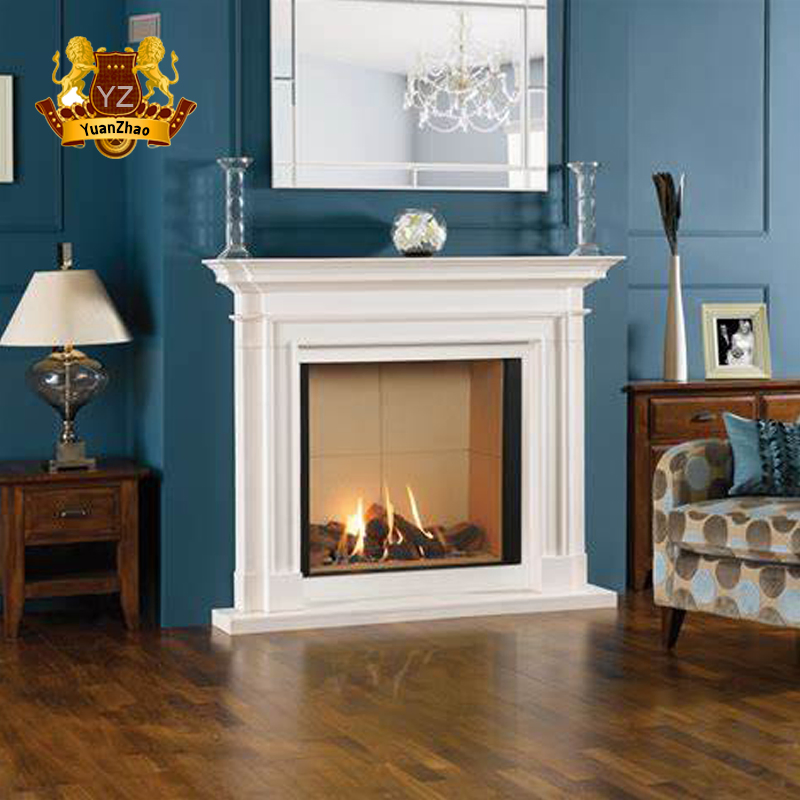 China Factory Handmade Carved Natural Stone Marble Fireplace Mantel for Home Decoration