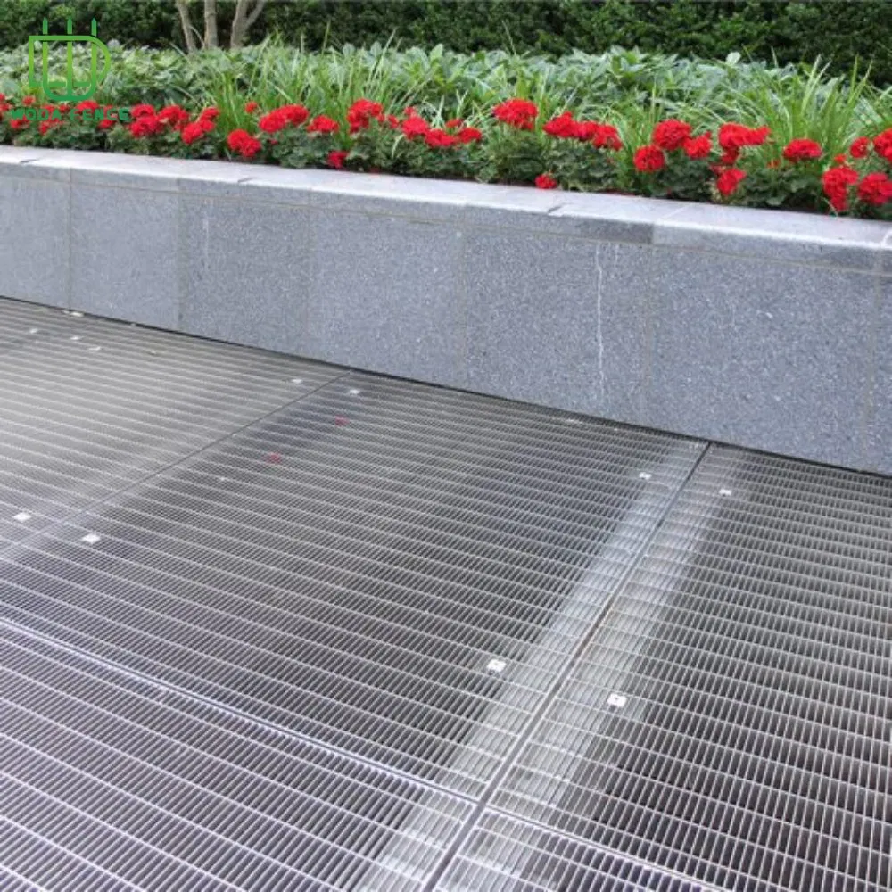 Heavy-Duty Steel Bridge Grating with Clips for Walkways and Drain Covers