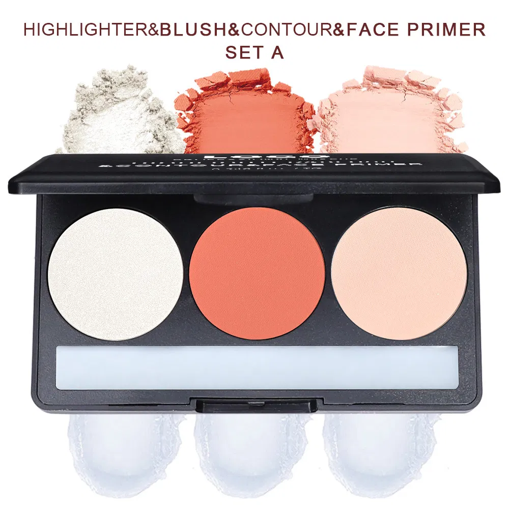 Private Label Silky-Smooth Long-Wearing Multi-Purpose Vegan High Pigment Mineral Highlighter Blush Contour Makeup Palette