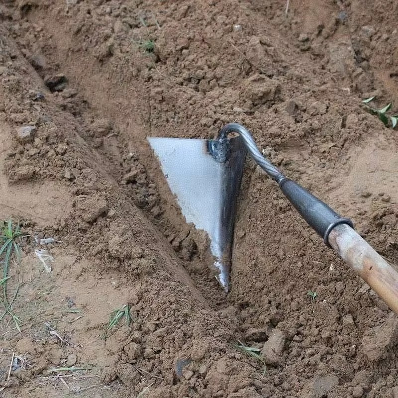 Garden Trenching Hoe Land Reclamation Soil Loosening Universal Manual Use Triangular Hoe