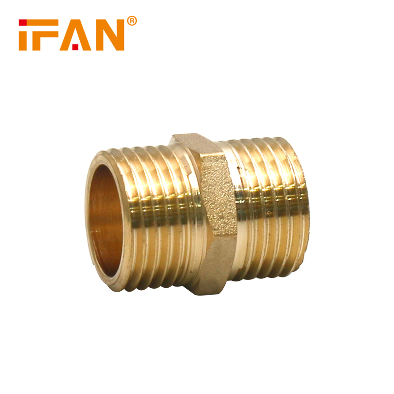 Ifan Factory DIN 16836 Standard Brass Plumbing Fittings 3/8"-2" Reduce Nipple 58-3 Brass Pipe Fittings