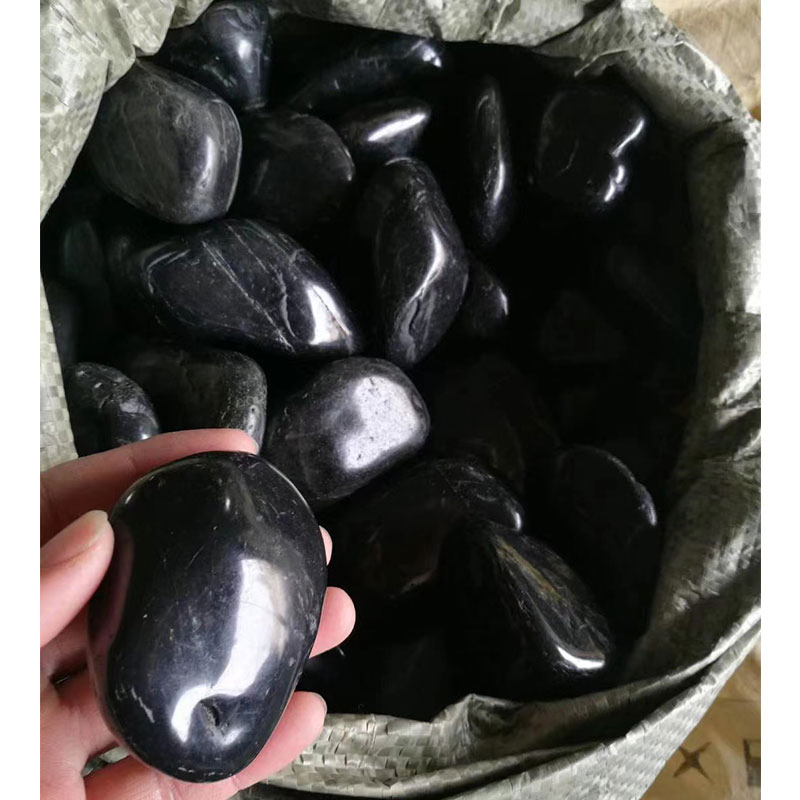 Garden Paving Landscaping River Stone Black Pebbles Outdoor Decoration Price