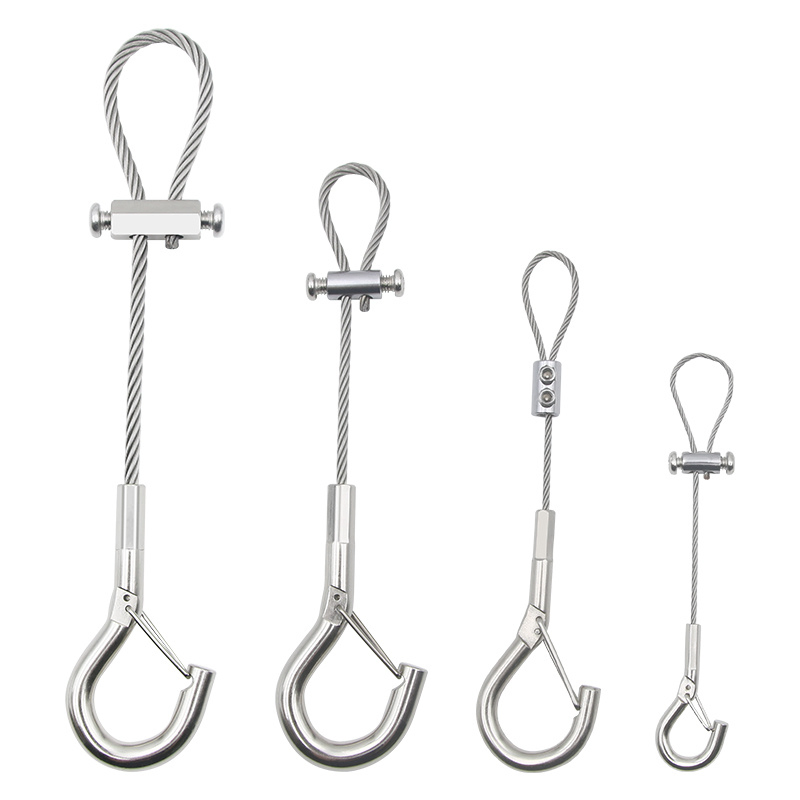 Профессиональный трос из нержавеющей стали с карабином и зажимом